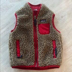 Patagonia Kids Red and Brown Fleece Vest